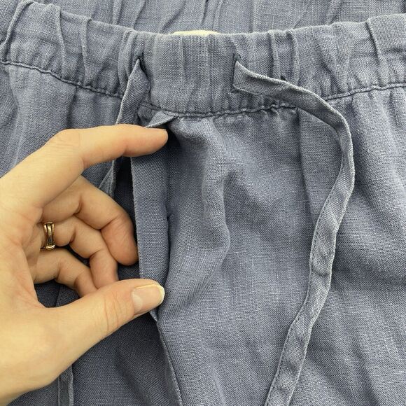 Pure J. Jill LP Petite Pants Garment Dyed Linen Crop Cropped Pockets Drawstring - Picture 9 of 15